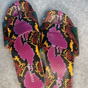 Gianni Bini Multicolor Snake Print Sandals